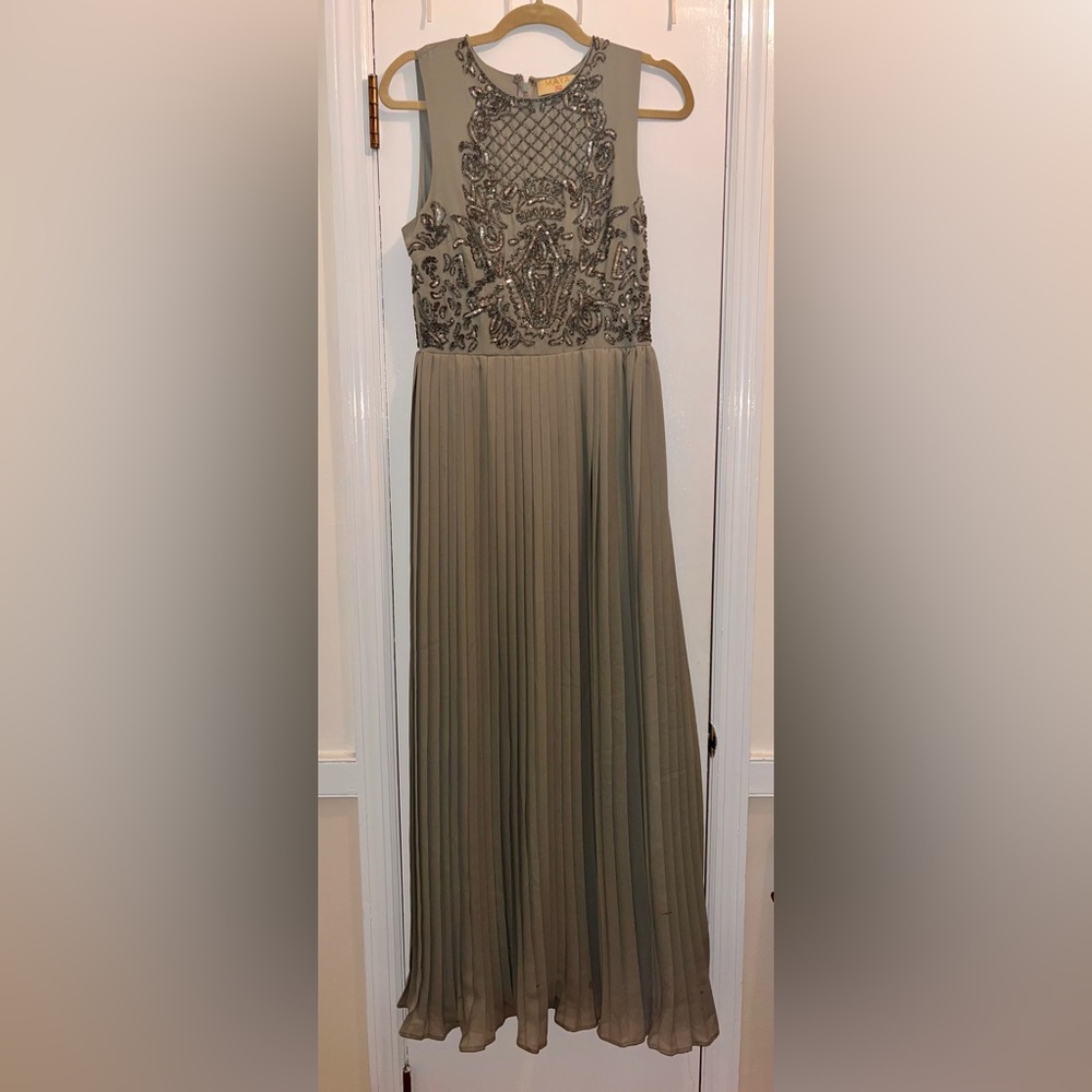 Maya Olive Embellished Formal Dress